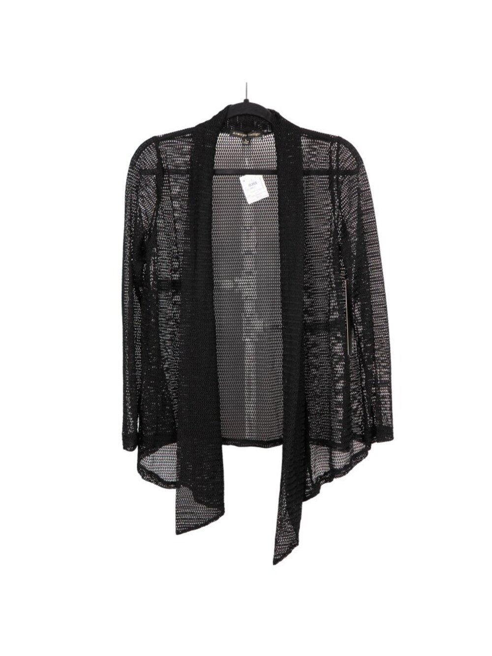 Black Waterfall Cardigan L Womens NEW Y2K Open Knit Whimsigoth Boho Gypsy